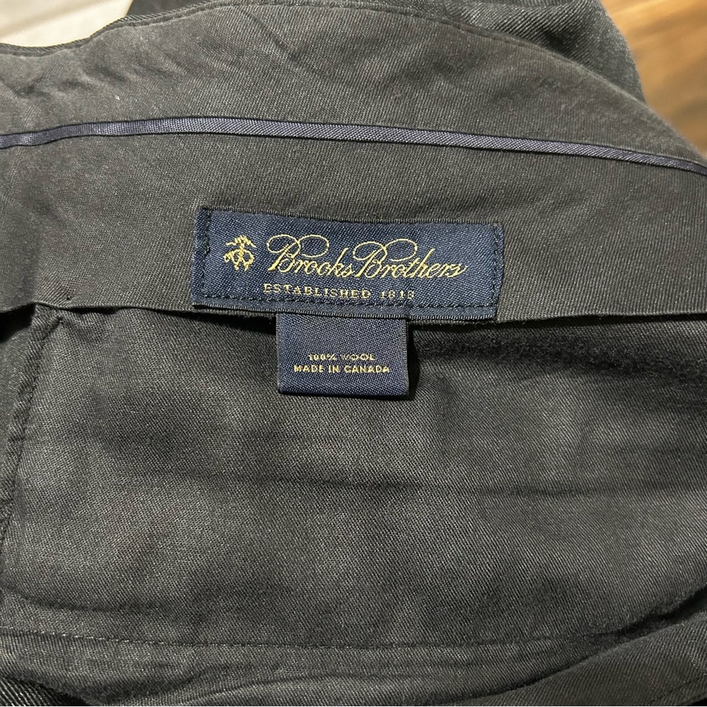 36x23 Brooks Brothers Men’s Wool Pleated Dress Pants Gray Cuffed Legs 36 Short - Picture 8 of 9